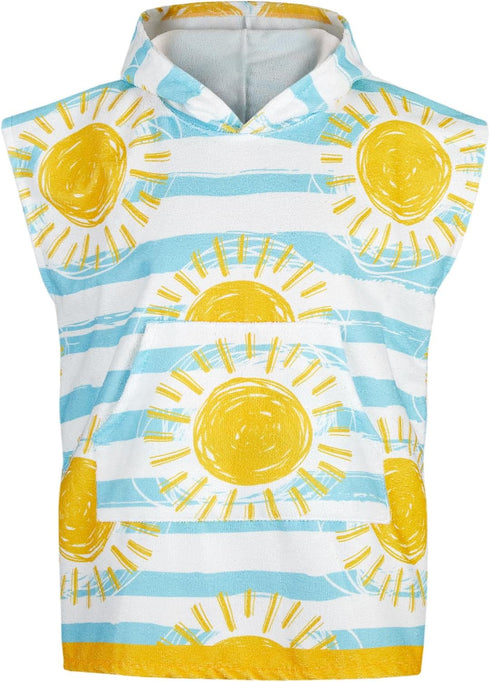 7-10 MissShorthair Hooded Beach Towel for Kids, Cute Towel Poncho Boys&Girls, Swim Changing Robe, Surf Poncho