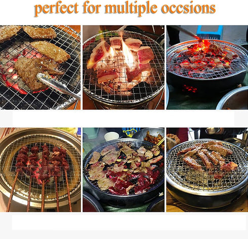 Round Cooling Rack Stainless Steel - Cross Wire Barbecue Grill Net with 3 Legs for Cooking, Baking, Steaming (13 inches)