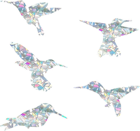 Large Hummingbird Static Window Clings, Anti Collision Decals for Bird Strikes, Set of 20 Glass Awareness Stickers