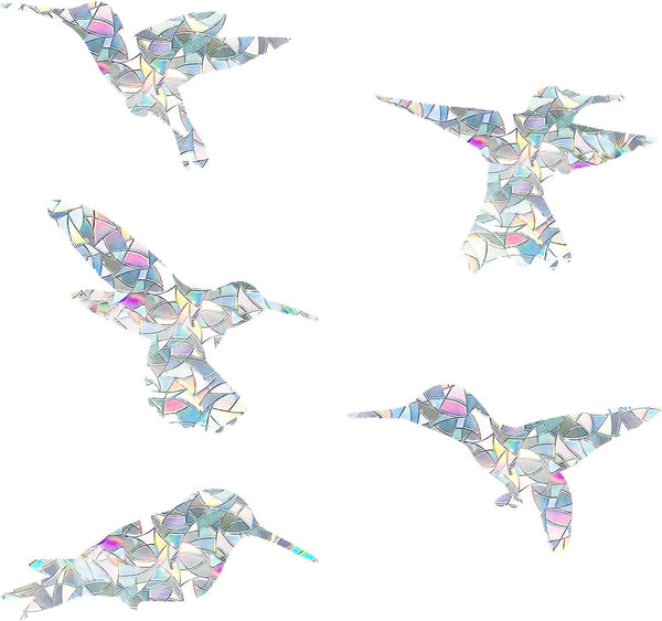 Large Hummingbird Static Window Clings, Anti Collision Decals for Bird Strikes, Set of 20 Glass Awareness Stickers