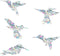 Large Hummingbird Static Window Clings, Anti Collision Decals for Bird Strikes, Set of 20 Glass Awareness Stickers
