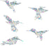 Large Hummingbird Static Window Clings, Anti Collision Decals for Bird Strikes, Set of 20 Glass Awareness Stickers