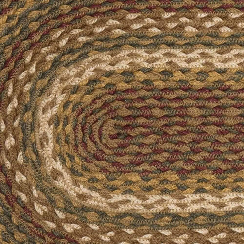 VHC Brands Tea Cabin Jute Trivet, 8 inch - Log Cabin Country Rustic Lodge Design, Moss Green and Deep Red