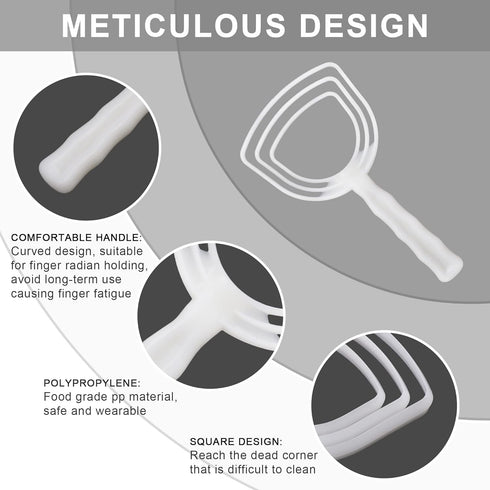 BOLEX Professional Bone Dust Scraper, White Poly Square Meat Scraper, 2 Pack for Kitchen Catering