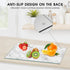 Tempered Glass Cutting Board, 10"x14" for Kitchen Dishwasher Safe with Rubber Feet, Scratch Resistant, Heat Resistant, Shatterproof, Marble Pattern by JAMBALAY