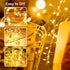 2Pack, 16FT 50LED LED Fairy Lights Battery Operated Warm White String Lights Silver Wire String Light Indoor Outdoor