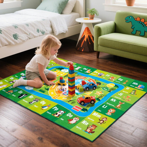 3'x 5' ABC Carpet, Kids Rug for Playroom Classroom Bedroom, Educational Learning