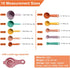 Plastic Measuring Cups and Spoons Set - 10 Pcs Colorful Kitchen Measuring Tools, Engraved Metric/US Markings, Stackable