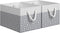 Storage Bins, 2-Pack Large Collapsible Storage Box with Rope Handles for Organizing Books and Clothes (White & Grey)