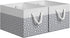 Storage Bins, 2-Pack Large Collapsible Storage Box with Rope Handles for Organizing Books and Clothes (White & Grey)