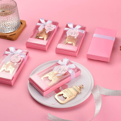 Pack 48 packaging Pack 48) of Baby Shower Return Gifts for Guest Supplies Poppin Baby Bottle Shaped Bottle Opener