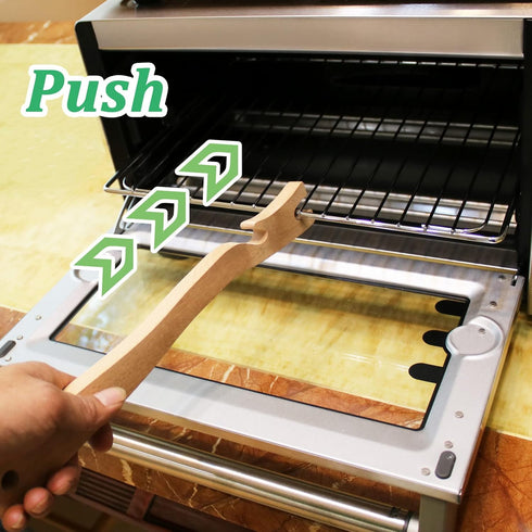 Wooden Oven Rack Push Pull Stick for Oven, Toaster Oven, Air Fryer, Baking Kitchen Appliances (14 Inch)