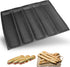 masteymoh 5-Cavity French Bread Baking Pan, Non-Stick, Soft Foldable for Easy Storage, 17.2" x 12.2"