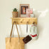 Wall Mount Coat Rack with Shelf, Sturdy Wooden Floating Shelf withHooks Save