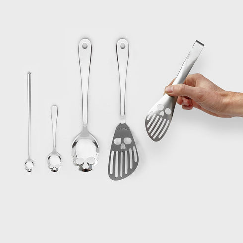 Suck UK Skull Kitchen Tongs, Stainless Steel Cooking Tongs for Salad and Grill, Gothic Kitchen Decor & Accessories