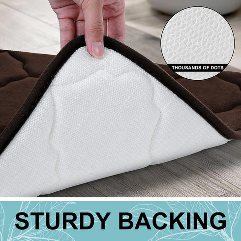 OLANLY Memory Foam Bath Mat Rug 30x20, Ultra Soft Non Slip Absorbent Bathroom Rug, Comfortable Thick Carpet