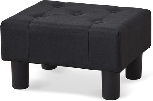 BRIAN & DANY Small Foot Stool, Linen Foot Stools with Legs, Stable