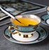YBK Tech Euro Style Bone China Cup & Saucer Set, Ceramic Tea Coffee Cup for Home Kitchen