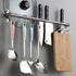 ASkinds Utensil Hanging Rack Stainless Steel Rail Hanger Rod Wall Mounted Pot Pan Lid Holder Cookware Storage Organizer with Sliding Hooks for Kitchen Bathroom by ASkinds