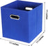 Fabric Cloth Storage Bins,Fabric Cube Bins Organizer with Dual Handles Foldable Cube Storage Baskets for Home Bedroom Storage,Set of 6,(Dark Blue)