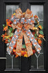 Large Fall Pumpkin Bow for Wreath, White Black Buffalo Plaid for Indoor Outdoor Decoration