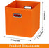 Fabric Cube Organizer with Handle, Foldable Storage Bins 11x11x11, Set of 6, (Orange) for Cloth or Accessory Storage
