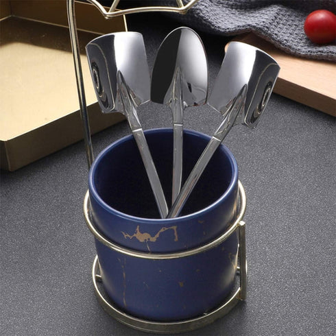 Dessert Spoon Set, 6 Pcs 6" Shovel Shape Stainless Steel Spoons for Home, Kitchen, Restaurant