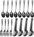 Patelai 15 Pieces Stainless Steel Serving Utensils Set, 8.7" Large Serving Spoons, Slotted Spoon, Buffet Flatware