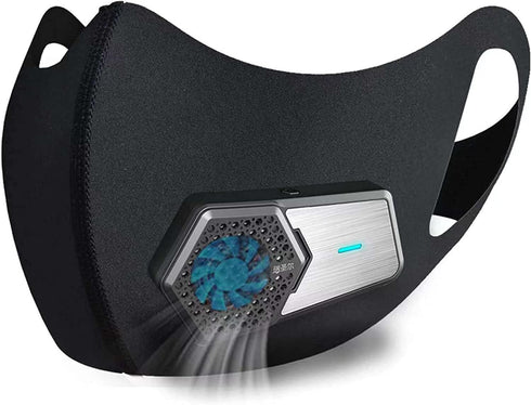 LSGTT Personal Smart Electric Air Face Mask, Reusable Wearable Air Purifier Mask for Outdoor Sports