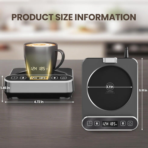 6 Settings 12H Smart Mug Warmer with Infrared Sensor, Coffee Mug Warmer for Desk, Temp & Timer Coffee Cup Warmer