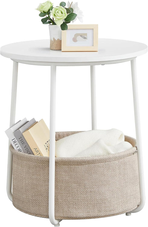 VASAGLE LILEA Collection - Small Round Side End Table, Modern Nightstand with