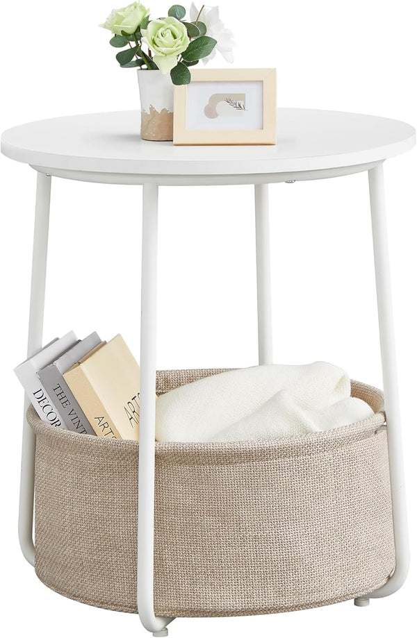 VASAGLE LILEA Collection - Small Round Side End Table, Modern Nightstand with