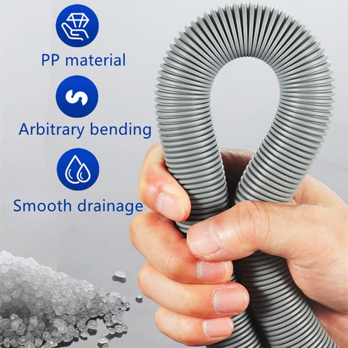 Washer Drain Hose, 6.5 Feet Flexible Universal Dishwasher Drain Hose Extension Kits with Clamps and Holder
