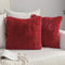 MIULEE Luxury Faux Fur Throw Pillow Cover - Pack of 2, Deluxe Winter Decorative Cushion Cover 18x18 Inch Red