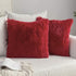 MIULEE Luxury Faux Fur Throw Pillow Cover - Pack of 2, Deluxe Winter Decorative Cushion Cover 18x18 Inch Red
