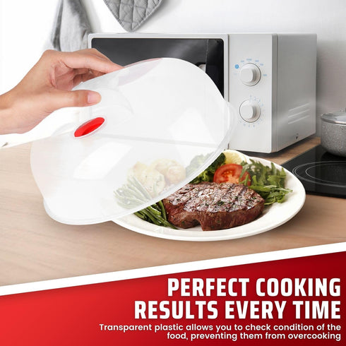Flexzion 10 Inch Microwave Splatter Cover, BPA-Free, Adjustable Steam Vent, Dishwasher Safe