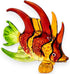 WitnyStore Tiny 3" Red Orange Green Lionfish Figurine - Miniature Hand Blown Glass Marine Animals Collectible Decor
