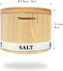 ThougrLyh Salt Box Bamboo Salt Container with Swivel Lid with Magnetic to Easily Open and Seal Salt Cellar With Spoon