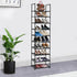 UrMsun 10-Tier Closet Shoe Rack,Space Saving Shoe Storage Tall Shoe Rack Organiser Shelf Non-Woven Fabric Shoe Tower