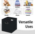 Black Foldable Storage Cubes Bins - Fabric Storage Box Organizer with Dual Handles for Home