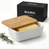 MIAMIO - Ceramic Butter Dish with Lid for Countertop, Holds 2 Sticks