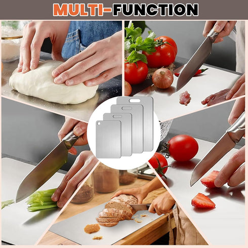 Arvion 100% 15.4" 11" Titanium Cutting Board for Kitchen, Pure Titanium Cutting Board, Double Sided Food-Grade Metal