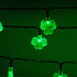 2 Pack 50 8 Dazzle Bright LED St. Patrick's Day Shamrock String Light, Battery Operated Clover String Lights