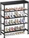 Mavivegue Metal Shoe Rack, 5 Tier Shoe Organizer with MDF Board and
