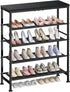 Mavivegue Metal Shoe Rack, 5 Tier Shoe Organizer with MDF Board and