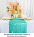 ShinyBeauty Mint Green Table Runners, 2Packs 12''x72'' Teal Sequin Glitter Fabric for Birthday Party Celebration