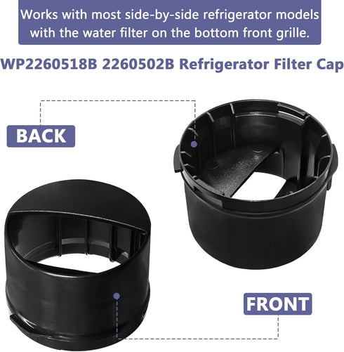 Romalon 2260502B Refrigerator Water Filter Cap - Fits Whirlpool & Kenmore, Replaces 2260502, AP6006882