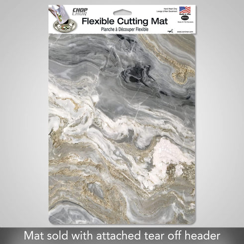 Cut N' Funnel Quartz Designer Flexible Cutting Board Mat, 15" x 11.5", Made in the USA, Easy to Clean