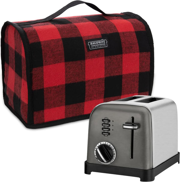 Toaster Cover 2 Slice Wide Slot, Small Bread Cover with Zipper Pockets for Toaster Oven