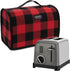 Toaster Cover 2 Slice Wide Slot, Small Bread Cover with Zipper Pockets for Toaster Oven